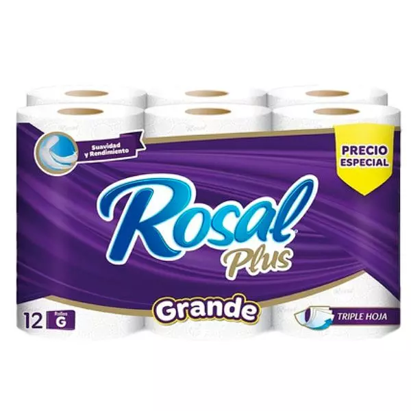 Papel Higiénico Rosal Plus Grande X 12 Unidades
