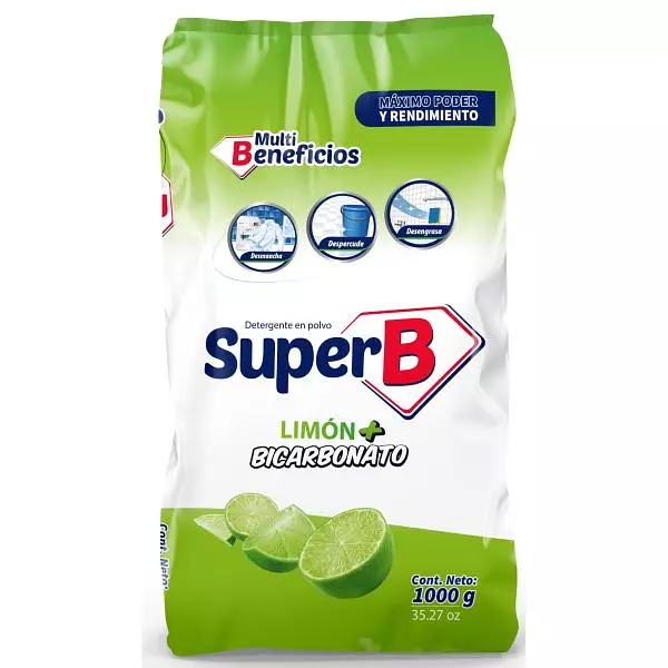 Detergente Super B Limón + Bicarbonato X 1000gr