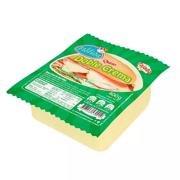 Queso La Florida Doble Crema Tajado X 400gr