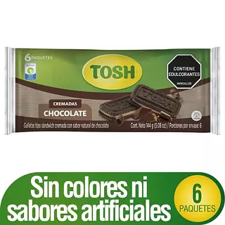 Galletas Tosh Sandwich Chocolate Bolsa X 6 Unidades 144 Gr