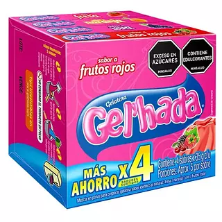 Gelatina Gel'Hada X 35gr 4 Unidades