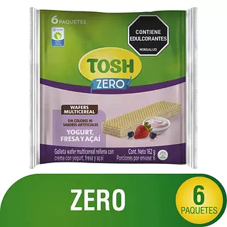 Galletas Tosh Wafer Fresa-Acaí X 6 Unidades 162gr