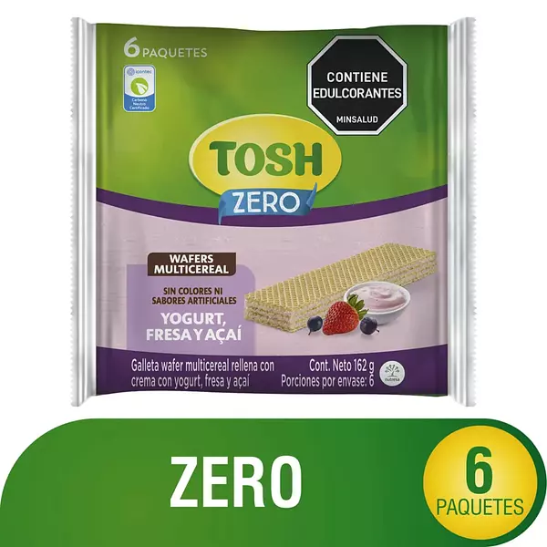 Galletas Tosh Wafer Fresa-Acaí X 6 Unidades 162gr