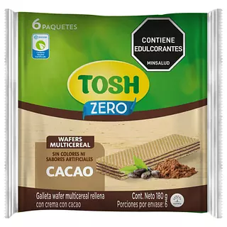 Galleta Tosh Wafer Cacao X 6 Paquetes