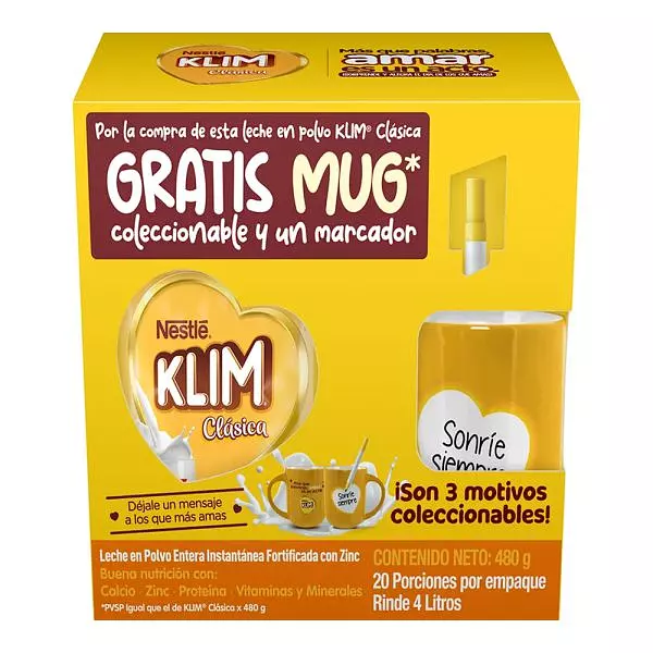 Leche Klim Clásica X 480g Gratis Mug