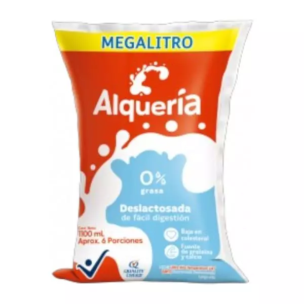 Leche Alquería Deslactosada 0% Garasa X 1100ml