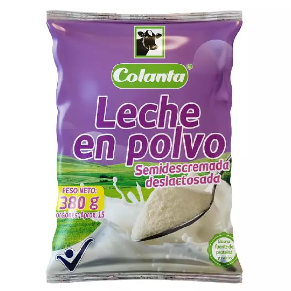 Leche En Polvo Colanta Semidescremada Deslactosada X 380g