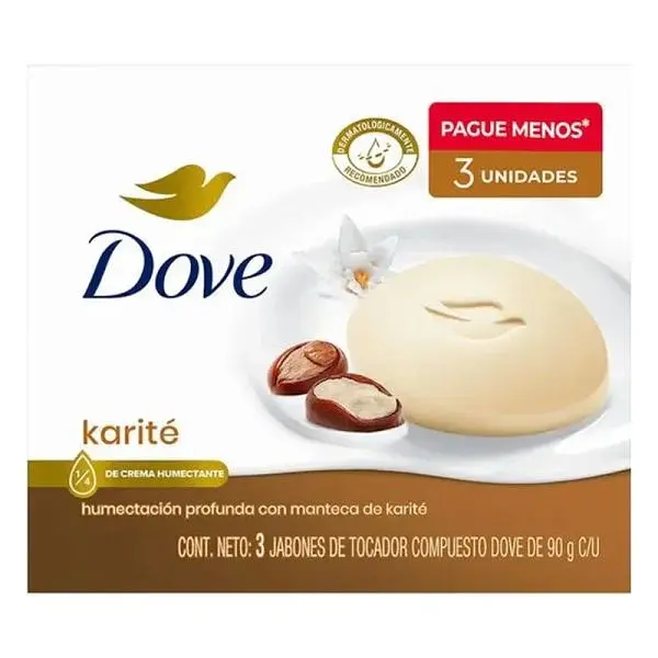 Jabón Dove Karité X 90g 3 Unidades