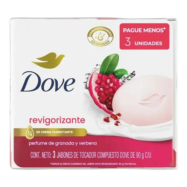 Jabón Dove Revigorante X 90g 3 Unidades