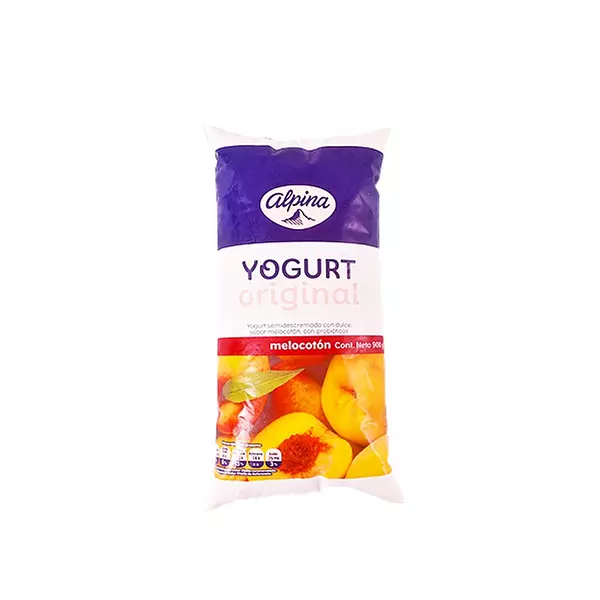 Yogurt Alpina Original Melocotón Bolsa X 900g
