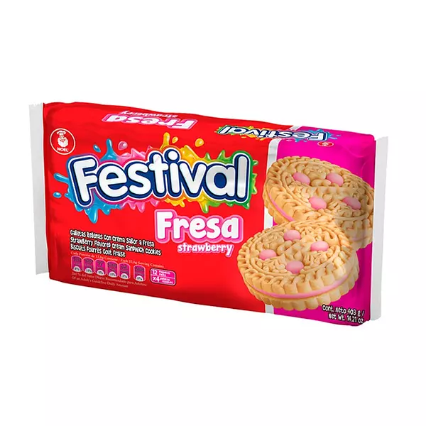 Galleta Festival Fresa X 12 Unidades