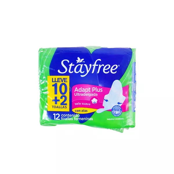 Toallas Stayfree Adap Ultra Delgada X 12 Unidades