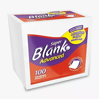 Servilleta Super Blanko Advanced Entera X 100 Unidades