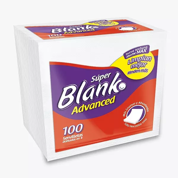 Servilleta Super Blanko Advanced Entera X 100 Unidades
