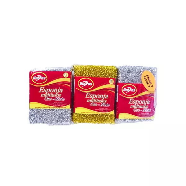 Esponja Unidos Oro Plata 2x3 Unds