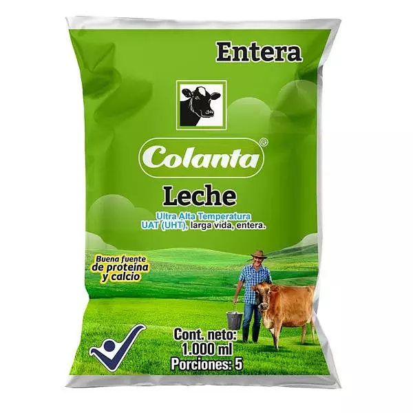 Leche Colanta Entera Uht Bolsa X 1000ml
